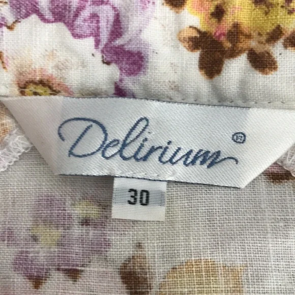 DELIRIUM Women Buttons Down Raffle Sleeveless Cotton Spring Floral Print Top| 30 - Picture 11 of 11